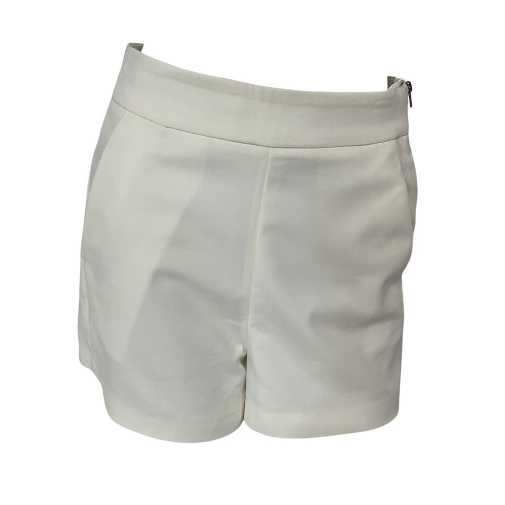 Karen Millen Essential Ivory Techno Woven Shorts Size 2 NWT - Picture 2 of 5